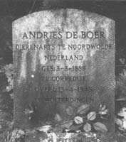 Grabstein von Andries de Boer auf dem Wolterdinger Friedhof